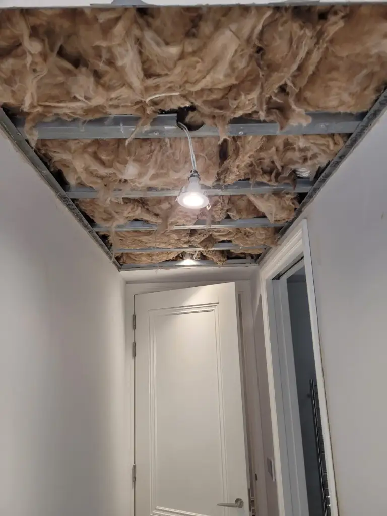 Work in progress to ceiling